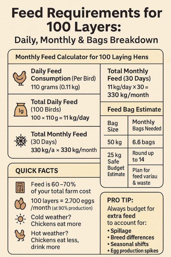 How Many Bags Of Feed For 100 Layers Per Month?