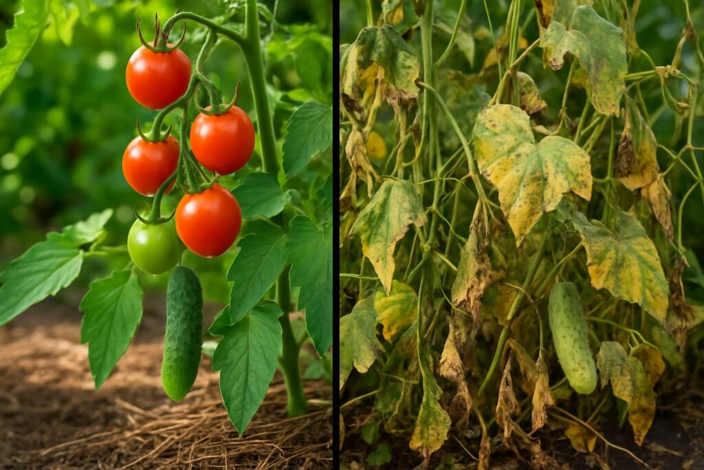 Why should you not plant cucumbers near tomatoes